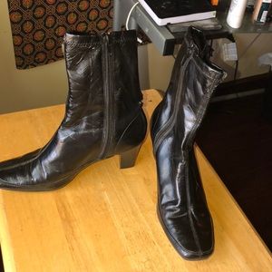 Cute faux leather booties
